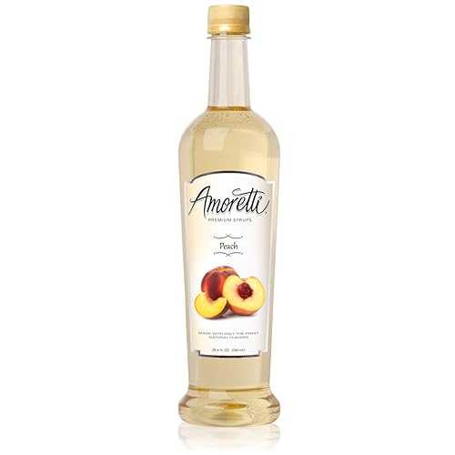 アモレッティ プレミアム シロップ、ピーチ、25.4 オンス (12 個パック) Amoretti Premium Syrup, Peach, 25.4 Ounce (Pack of 12)