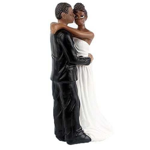 yepmax ウェディングケーキトッパー アフリカ系アメリカ人のウェディングフィギュア ダンス 6.5x3x2.3 yepmax Wedding Cake Toppers African American Wedding Figurine Dancing 6.5x3x2.3