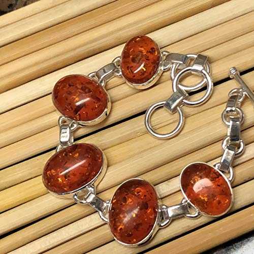 美しいバルト海琥珀 925 ソリッド スターリング シルバー ブレスレット 長さ 7 インチ Natural Rocks by Kala Beautiful Baltic Amber 925 Solid Sterling Silver Bracelets 7\