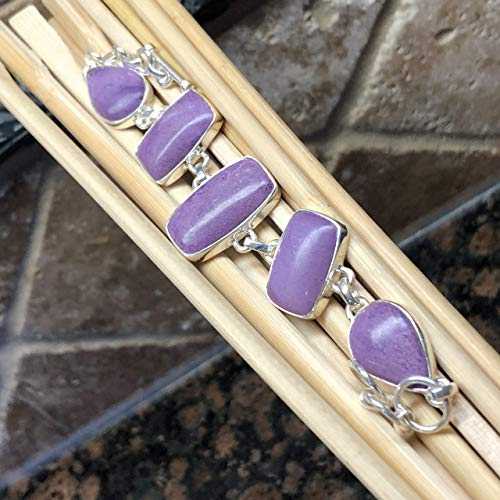 天然バリサイト パーピュライト 925 ソリッド スターリング シルバー ブレスレット 7 1/2 インチ Natural Rocks by Kala Natural Variscite in Purpurite 925 Solid Sterling Silver Bracelets 7 1/2 inches 44,293円