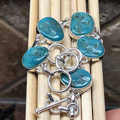 ナチュラル Sleeping Beauty ターコイズ 925 ソリッド スターリング シルバー クラスター ブレスレット 8 インチ Natural Rocks by Kala Natural Sleeping Beauty Turquoise 925 Solid Sterling Silver Cluster Bracelets 8 inches|Glomarket
