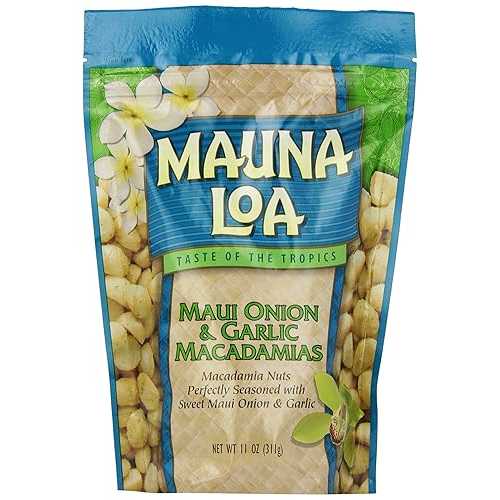 マウナロアマカダミア、マウイオニオン＆ガーリック、11オンスパッケージ Mauna Loa Macadamias, Maui Onion & Garlic, 11-Ounce Packages