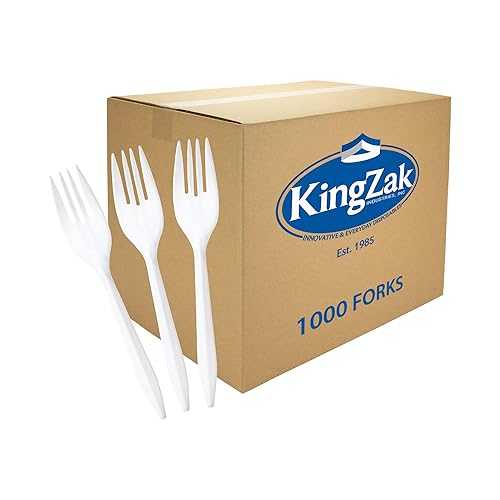 Nicole Home Collection Plastic Forks, Medium Weight Disposable Cutlery, Value Pack - 1000 Count, White