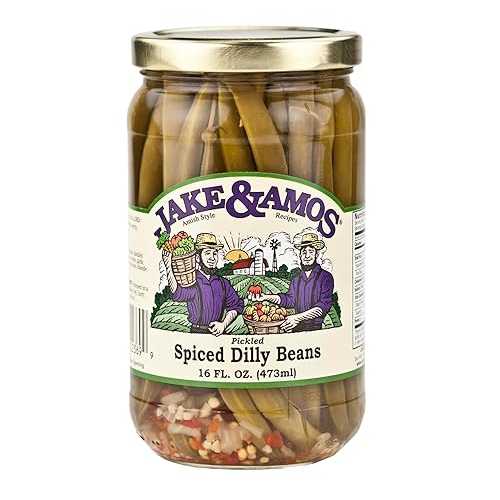ジェイク＆エイモス ピクルス スパイスディリービーンズ、16 オンス ジャー(2個入り) Jake & Amos Pickled Spiced Dilly Beans, 16 Oz. Jar (Pack of 2)