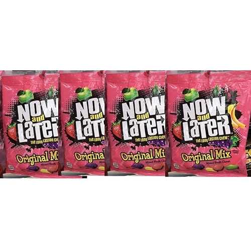 今も後も長持ちするオリジナル ミックス フルーツ チューズ 4 オンス バッグ (4 個パック) nowlater Now and Later Long Lasting Original Mixed Fruit Chews 4 Oz Bag(pack of 4)