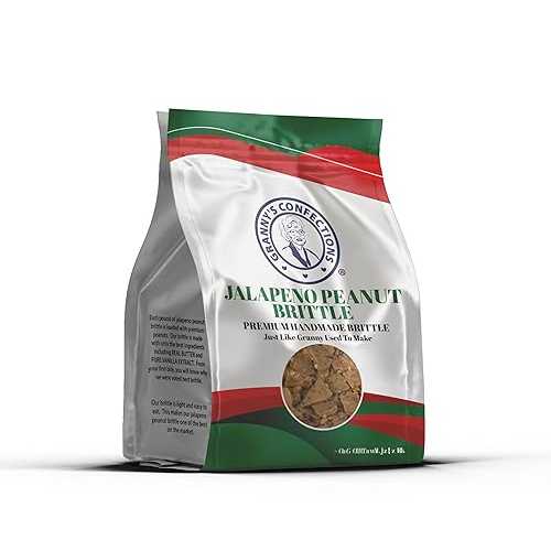 Granny's Confections LLC Grannys Confections Jalapeno Peanut Brittle (Spicy Brittle). Granny's Famous Peanut Brittle Recipe With An Added Little Kick. - You Can't Eat Just One Piece. One Pound (16 oz) Bag画像
