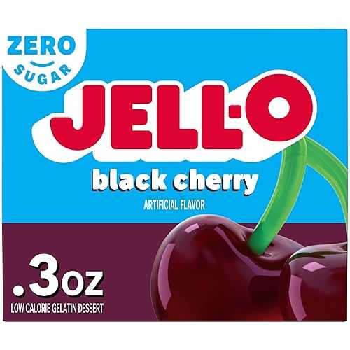 Jell-O Black Cherry Sugar Free Gelatin Dessert Mix, 0.3 Ounce (Pack of 24)