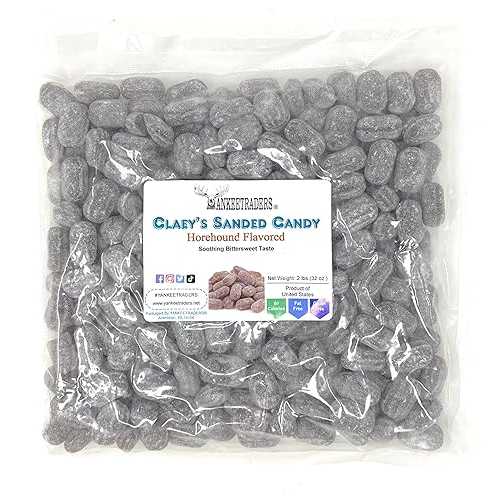 Claeys サンデッド キャンディ ドロップス、ホアハウンド、2 ポンド Claeys Sanded Candy Drops, Horehound, 2 Pound