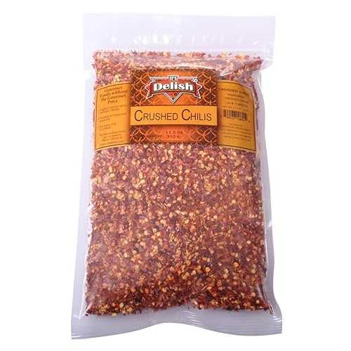 Dehydrated Dried Crushed Chilies Red Pepper Flakes by It's Delish, 1 lb Bulk Bag ? Sealed to Maintain Freshness ? Chopped & Dried Vegetable Gourmet Spice Seasoning ? Certified Kosher