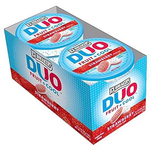 Ice Breakers Fruit & Cool Sugar Free Mints, Strawberry 8 ea, count 16, Pink画像