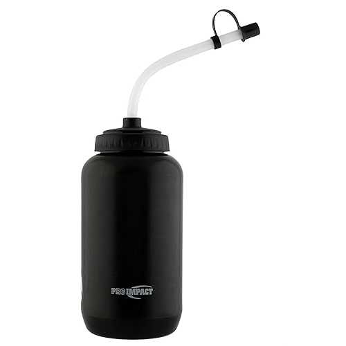 Pro Impact Squeezable Water Bottle Bendable Long Straw - LDPE BPA Free Plastic - Hydration for Baseball Hockey Gym MMA Yoga Boxing Cycling Softball Football Lacrosse (35.5 Oz.)