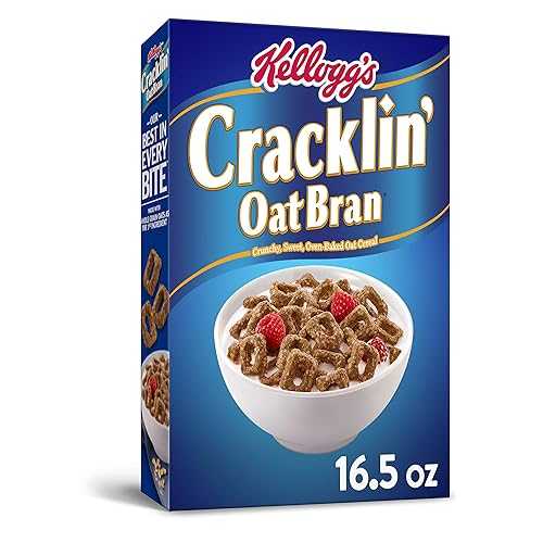 Kellogg's Breakfast Cereal, Cracklin' Oat Bran, Excellent Source of Fiber, Made with Whole Grain, 16.5oz Box (Pack of 10)