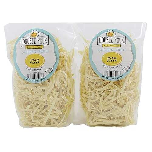 二卵黄グルテンフリー高繊維卵麺、10オンス袋（2個パック） Double Yolk Gluten Free High Fiber Egg Noodles, 10 Ounce Bag (Pack of 2)
