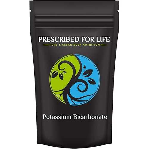 Prescribed for Life Potassium Bicarbonate Powder, Pure USP & Food Grade Potassium Bicarbonate for Plants, Winemaking, & Baking, Crystalline Powder, 39% K (10kg / 22lb)｜Glomarket
