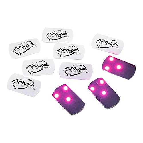 MVP Disc Sports MVP Disc Golf Flat LED Tri-lite Disc Golf Lights (Pack of 10) (Magenta)