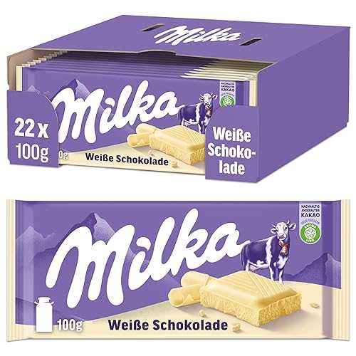 ミルカ ホワイト チョコレート バー、3.5 オンス (22 個パック) Milka White Chocolate Bar, 3.5 Ounce (Pack of 22)