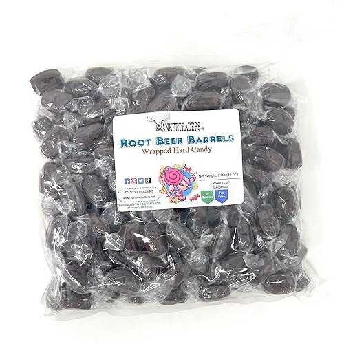 Yankee Traders オールド ファッション キャンディ バレル、ルートビア、2 ポンド YANKEETRADERS Yankee Traders Old Fashioned Candy Barrels, Root Beer, 2 Pound