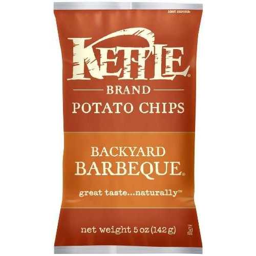 Kettle Brand Potato Chips, Backyard Barbeque Bags, 5 Ounce (Pack of 8)