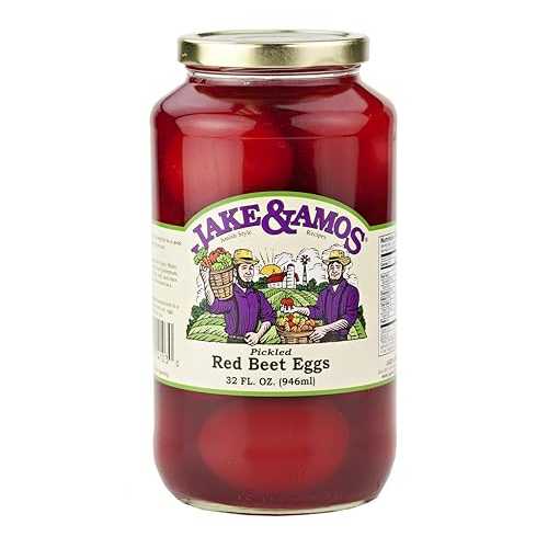 ジェイク＆エイモス レッドビーツのピクルスエッグ、32 オンス 瓶 Jake & Amos Red Beet Pickled Eggs, 32 Oz. Jar