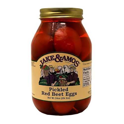 ジェイク＆エイモス レッドビートピクルスエッグ、32 オンス ジャー(2個入り) Jake & Amos Red Beet Pickled Eggs, 32 Oz. Jar (Pack of 2)