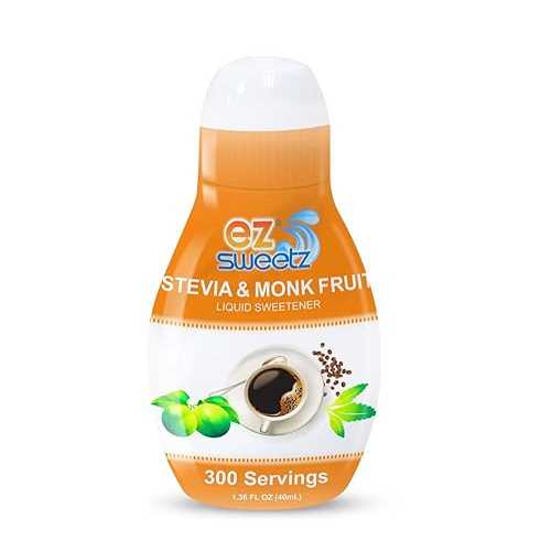 EZ-Sweetz ステビア & モンク フルーツ (3 パック | 1.36 オンス - 液体甘味料 300 回分/ボトル) EZ-Sweetz Stevia & Monk Fruit (3 Pack | 1.36oz - Liquid Sweetener 300 Servings/Bottle)