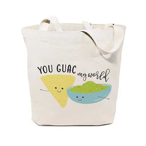 The Cotton & Canvas Co. You Guac My World 再利用可能な食料品バッグとファーマーズ マーケット トートバッグ The Cotton & Canvas Co. You Guac My World Reusable Grocery Bag and Farmers Market Tote Bag