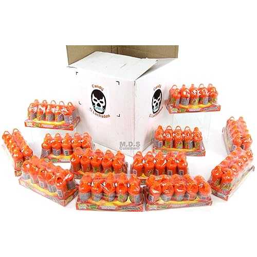 メキシカン キャンディ ルーカス ムエカス マンゴー チリ パウダー ホット スパイシー サッカー ドゥルセス メキシコノス 1箱あたり 10 個 (ルーカス ムエカス マンゴー (120 個) 12 箱) Ematik Mexican Candy Lucas Muecas Mango Chili Po