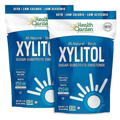 Health Garden Birch Xylitol Sweetener - 1 LB x 2 Resealable Bag - Pure Birch Xylitol - Non GMO, Kosher, and Made in the U.S.A. - Ideal Powdered Sugar Substitute - Non-GMO Sugar Alternative画像