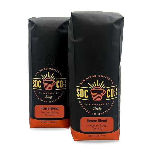 San Diego Coffee Organic House Blend, Medium Roast, Ground Coffee, 16-Ounce Bags (Pack of 2) Caf・・ molido tostado