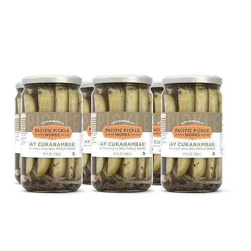 Pacific Pickle Works Ay Cukarambas - Spicy Dill Pickle Spears with Garlic, Jalape・・o - Gourmet Hot Pickles for Sandwiches, Snacking - non-GMO, Kosher, Gluten-Free 24oz Jar (6-pack)