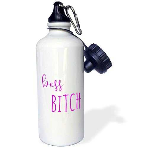 3dRose Boss Bitch Pink Straw Water Bottle