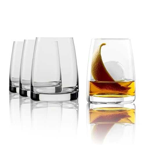 シュトルツレ ラウジッツ エクスペリエンス クリスタル DOF バーボン ウイスキー グラス 4 個セット St&ouml;lzle Lausitz Experience Whisky Glasses D.O.F. Set of 4, 11 oz - Premium Whisky Tumblers in Timeless Design - Crystal Glass Wh｜Glomarket