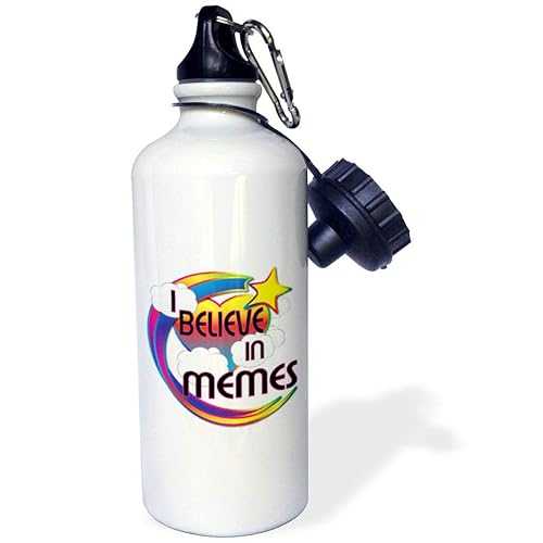 3dRose Memes Cute Believer Design-Sports Water Bottle, 21oz , 21 oz, Multicolor