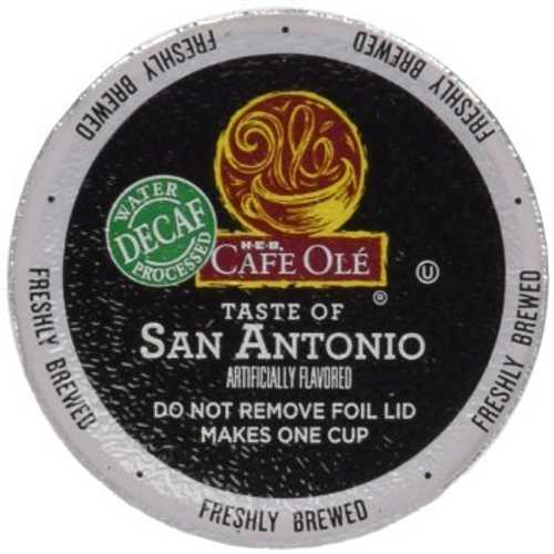 HEB カフェ オーレ コーヒー シングル サーブ カップ 12 ct ボックス (4 個パック) (48 カップ) (デカフェ - サンアントニオ - ミディアムボディ (シナモンとチョコレートの微妙な香り)) HEB Cafe Ole Coffee Single Serve Cup 12 ct B