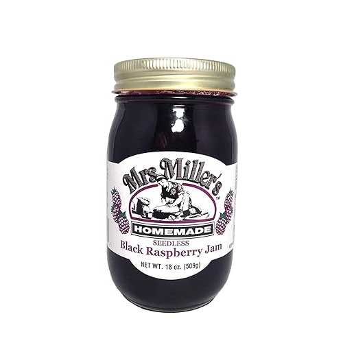 ミセス・ミラーの巨大な18オンスの種なしブラックラズベリージャム、アーミッシュ、自家製！ Mrs. Miller's HUGE 18 oz Seedless Black Raspberry Jam, Amish and Homemade!