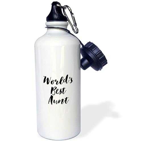 3dRose Phrase-Worlds Best Aunt-Sports Water Bottle, 21oz , 21 oz