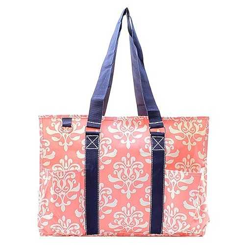 N. Gil All Purpose Organizer 18\" Large Utility Tote Bag (Bloom Damask Coral) NGIL N. Gil All Purpose Organizer 18\"" Large Utility Tote Bag (Bloom Damask Coral)"