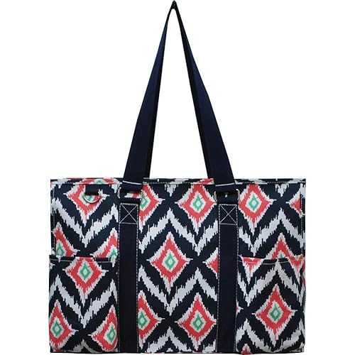 N.ギル 万能オーガナイザー 18インチ ラージ ユーティリティ トートバッグ (IKAT ネイビー) NGIL N. Gil All Purpose Organizer 18\