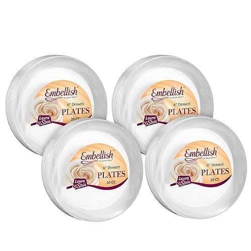 [80 Count] Embellish 6 Inch Dessert Plates Crystal Clear Disposable Heavy Duty Plastic, Ideal For Wedding, Catering, Parties, Buffets, Events, Or Everyday Use, 4 Packs