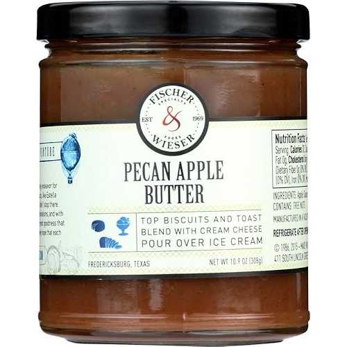 フィッシャー&ヴィーザー ピーカンアップルバター、10.9オンス - 1ケースあたり6個。 Fischer & Wieser Fischer and Wieser Pecan Apple Butter, 10.9 Ounce - 6 per case.