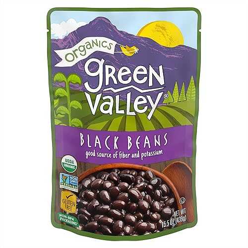 Green Valley Organics 黒豆ポーチ、15.5 オンス (12 個パック) Green Valley Organics Black Beans Pouch, 15.5 Ounce (Pack of 12)