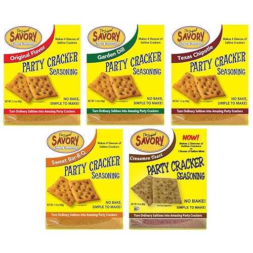 Savory Fine Foods Savory Saltine Seasoning, 1.4 Ounce, Sampler Set, 5 Flavors, 5 Pack｜Glomarket
