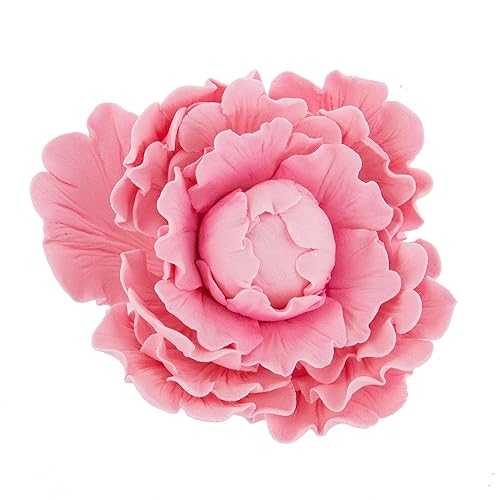 ??? ?? ?? ???? ?? ?? ??? ?, ??, 1??, ?? ??? ?? Cake Flowers ? Gumpaste Flower for Cakes - Pink Peony Decoration for Cakes - Handmade - 1 Count ? by Global Sugar Art and Chef Alan Te