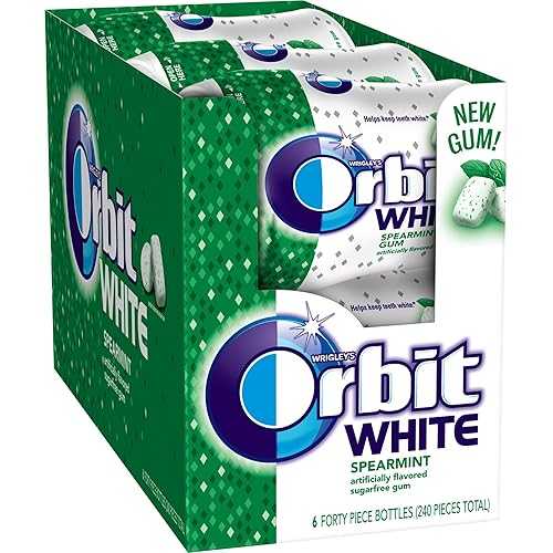 Orbit White Spearmint Sugar Free Chewing Gum, 40 Count (Pack of 6)