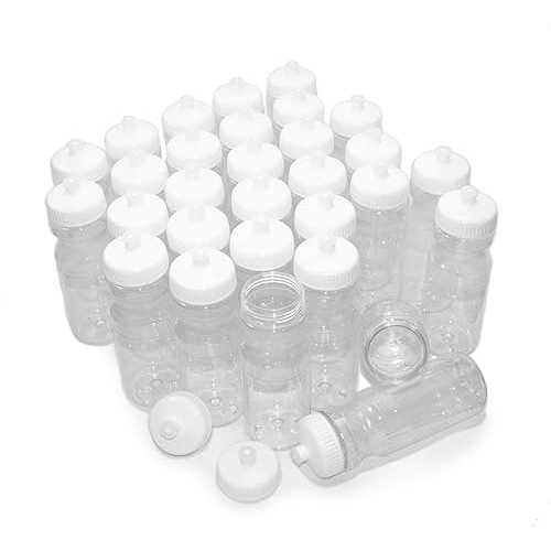 Rolling Sands BPA-Free 24 Ounce Clear with White Water Bottles, Bulk 30 Pack, Made インチ USA