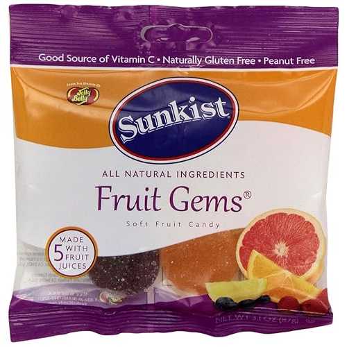Sunkist Fruit Gems ソフトキャンディ、各種ナチュラルフレーバー、3.1 オンス、12 パック Jelly Belly Sunkist Fruit Gems Soft Candy, Assorted Natural Flavors, 3.1-oz, 12 Pack