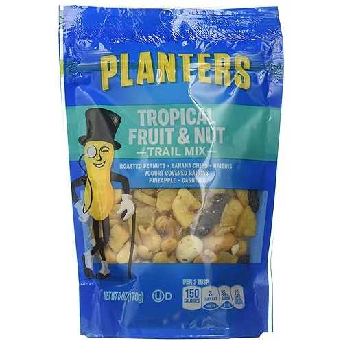 Planters Tropical Fruit & Nuts Trail Mix, 6 Ounce (Pack of 12), Assorted