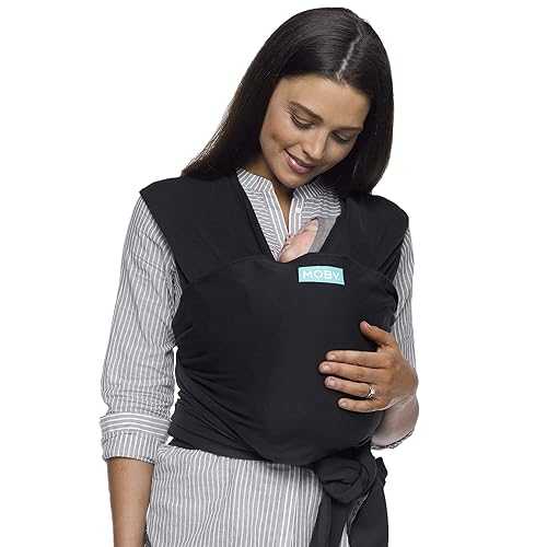 Moby Baby Wrap Carrier Classic for Newborns to Toddlers (8-33lbs), Infant Sling Carrier, Lightweight \u0026 Hands Free Design, Adjustable for All Body Types (Black)