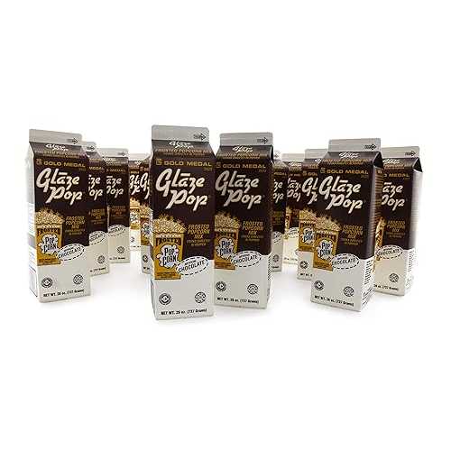 Gold Medal Chocolate Glaze Pop Frosted Popcorn Mix, 28 oz, 12 Count