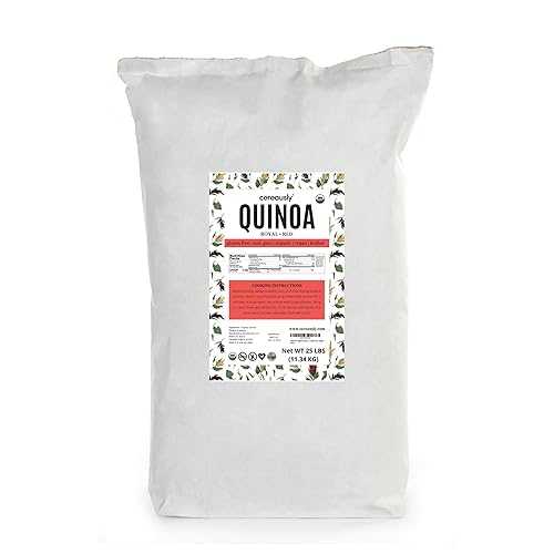 CEREAUSLY Organic Red Quinoa ? Premium Royal Quinoa from Bolivia ? Kosher and Non-GMO Quinoa Bulk ? Vegan and Gluten-Fee Cooking Quinoa ? 25 LB